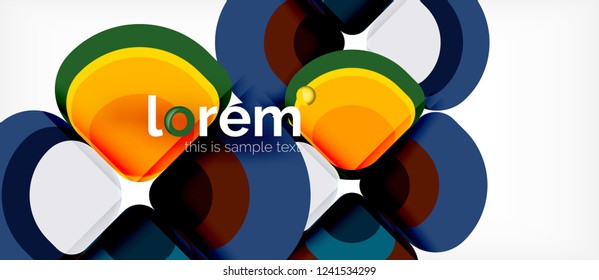 Abstract background - geometric multicolored round shapes composition. Trendy abstract layout template for business or technology presentation or web brochure cover, wallpaper. Vector illustration