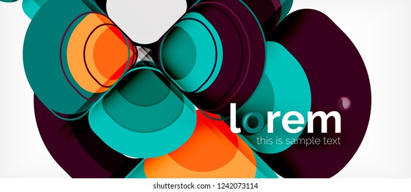 Abstract background - geometric multicolored round shapes composition. Trendy abstract layout template for business or technology presentation or web brochure cover, wallpaper. Vector illustration