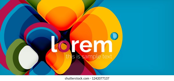 Abstract background - geometric multicolored round shapes composition. Trendy abstract layout template for business or technology presentation or web brochure cover, wallpaper. Vector illustration