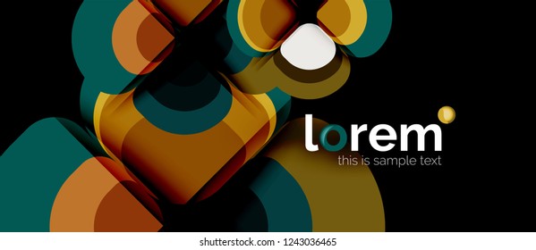 Abstract background - geometric multicolored round shapes composition. Trendy abstract layout template for business or technology presentation or web brochure cover, wallpaper. Vector illustration