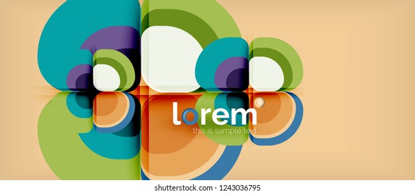 Abstract background - geometric multicolored round shapes composition. Trendy abstract layout template for business or technology presentation or web brochure cover, wallpaper. Vector illustration