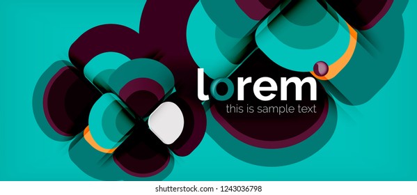 Abstract background - geometric multicolored round shapes composition. Trendy abstract layout template for business or technology presentation or web brochure cover, wallpaper. Vector illustration