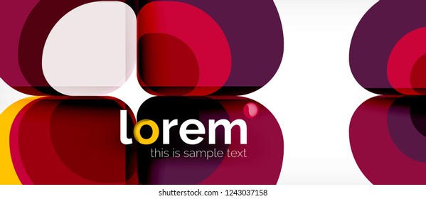Abstract background - geometric multicolored round shapes composition. Trendy abstract layout template for business or technology presentation or web brochure cover, wallpaper. Vector illustration