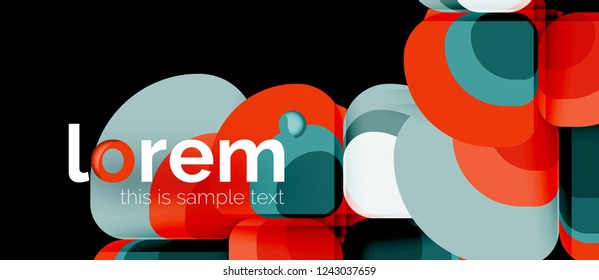 Abstract background - geometric multicolored round shapes composition. Trendy abstract layout template for business or technology presentation or web brochure cover, wallpaper. Vector illustration
