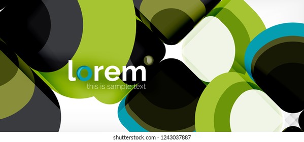 Abstract background - geometric multicolored round shapes composition. Trendy abstract layout template for business or technology presentation or web brochure cover, wallpaper. Vector illustration