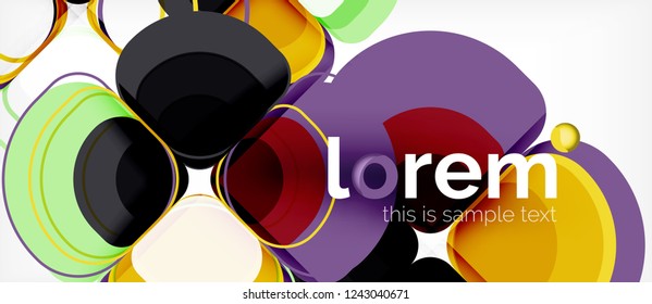 Abstract background - geometric multicolored round shapes composition. Trendy abstract layout template for business or technology presentation or web brochure cover, wallpaper. Vector illustration