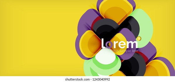 Abstract background - geometric multicolored round shapes composition. Trendy abstract layout template for business or technology presentation or web brochure cover, wallpaper. Vector illustration