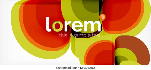 Abstract background - geometric multicolored round shapes composition. Trendy abstract layout template for business or technology presentation or web brochure cover, wallpaper. Vector illustration