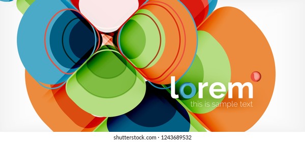 Abstract background - geometric multicolored round shapes composition. Trendy abstract layout template for business or technology presentation or web brochure cover, wallpaper. Vector illustration