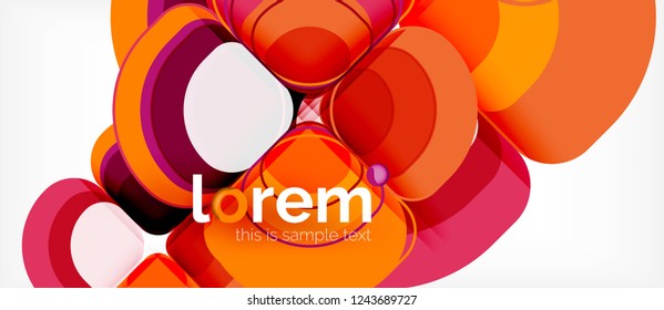 Abstract background - geometric multicolored round shapes composition. Trendy abstract layout template for business or technology presentation or web brochure cover, wallpaper. Vector illustration
