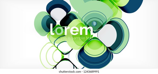 Abstract background - geometric multicolored round shapes composition. Trendy abstract layout template for business or technology presentation or web brochure cover, wallpaper. Vector illustration