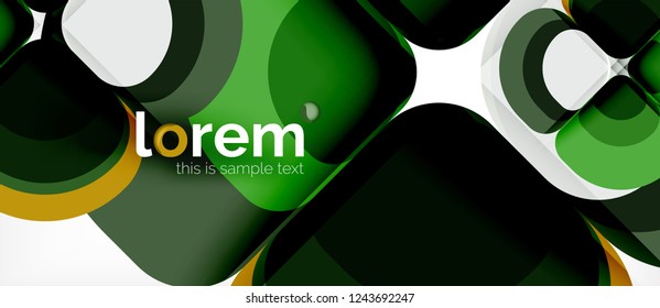 Abstract background - geometric multicolored round shapes composition. Trendy abstract layout template for business or technology presentation or web brochure cover, wallpaper. Vector illustration