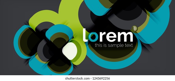 Abstract background - geometric multicolored round shapes composition. Trendy abstract layout template for business or technology presentation or web brochure cover, wallpaper. Vector illustration