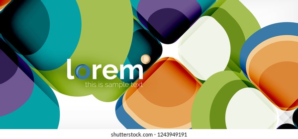 Abstract background - geometric multicolored round shapes composition. Trendy abstract layout template for business or technology presentation or web brochure cover, wallpaper. Vector illustration
