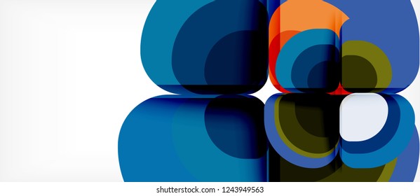 Abstract background - geometric multicolored round shapes composition. Trendy abstract layout template for business or technology presentation or web brochure cover, wallpaper. Vector illustration