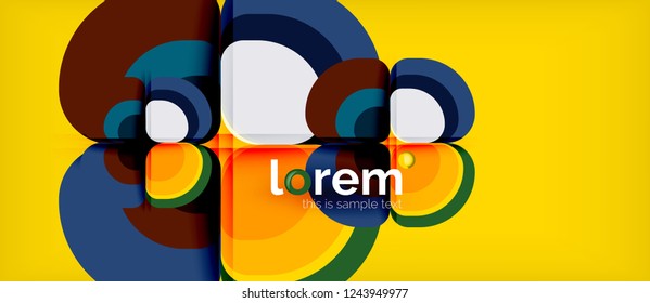 Abstract background - geometric multicolored round shapes composition. Trendy abstract layout template for business or technology presentation or web brochure cover, wallpaper. Vector illustration