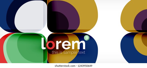 Abstract background - geometric multicolored round shapes composition. Trendy abstract layout template for business or technology presentation or web brochure cover, wallpaper. Vector illustration