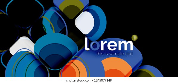 Abstract background - geometric multicolored round shapes composition. Trendy abstract layout template for business or technology presentation or web brochure cover, wallpaper. Vector illustration
