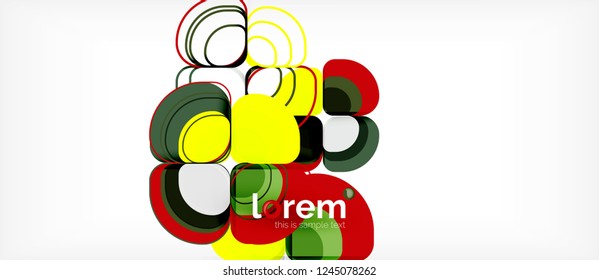 Abstract background - geometric multicolored round shapes composition. Trendy abstract layout template for business or technology presentation or web brochure cover, wallpaper. Vector illustration