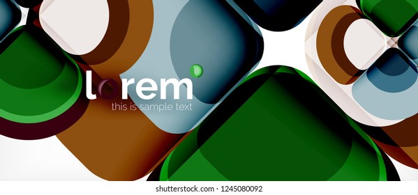 Abstract background - geometric multicolored round shapes composition. Trendy abstract layout template for business or technology presentation or web brochure cover, wallpaper. Vector illustration