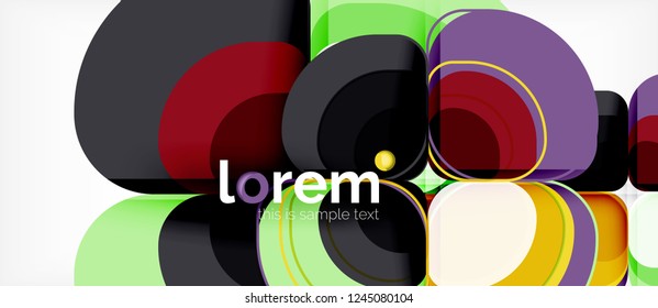 Abstract background - geometric multicolored round shapes composition. Trendy abstract layout template for business or technology presentation or web brochure cover, wallpaper. Vector illustration