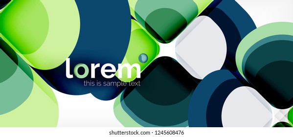 Abstract background - geometric multicolored round shapes composition. Trendy abstract layout template for business or technology presentation or web brochure cover, wallpaper. Vector illustration