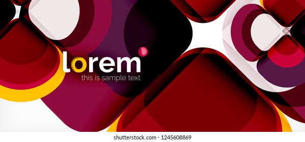 Abstract background - geometric multicolored round shapes composition. Trendy abstract layout template for business or technology presentation or web brochure cover, wallpaper. Vector illustration