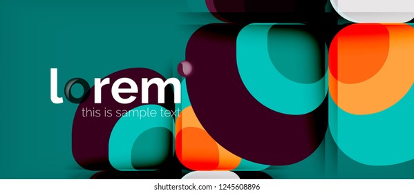 Abstract background - geometric multicolored round shapes composition. Trendy abstract layout template for business or technology presentation or web brochure cover, wallpaper. Vector illustration