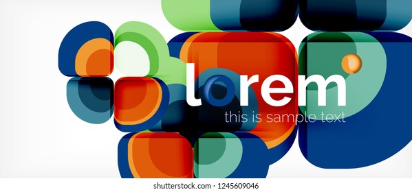 Abstract background - geometric multicolored round shapes composition. Trendy abstract layout template for business or technology presentation or web brochure cover, wallpaper. Vector illustration