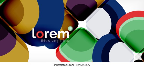 Abstract background - geometric multicolored round shapes composition. Trendy abstract layout template for business or technology presentation or web brochure cover, wallpaper. Vector illustration