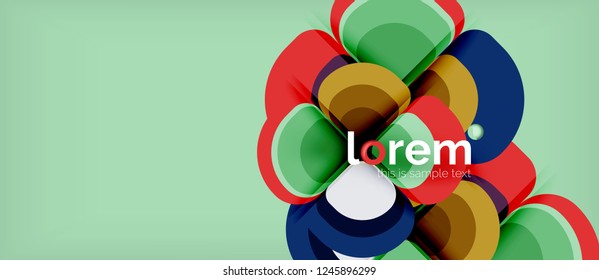 Abstract background - geometric multicolored round shapes composition. Trendy abstract layout template for business or technology presentation or web brochure cover, wallpaper. Vector illustration