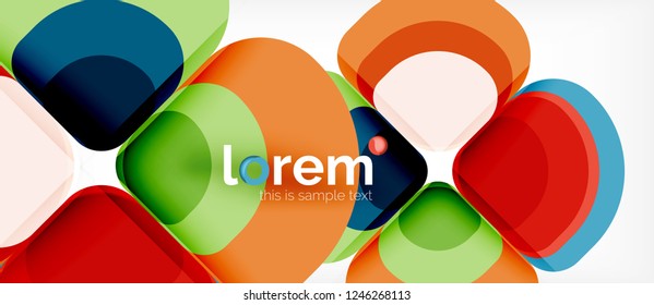 Abstract background - geometric multicolored round shapes composition. Trendy abstract layout template for business or technology presentation or web brochure cover, wallpaper. Vector illustration