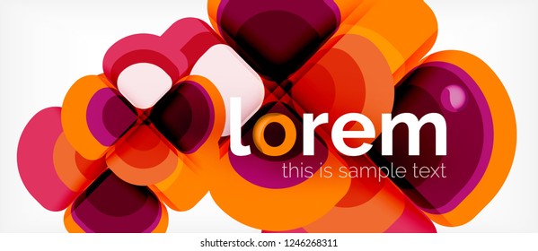 Abstract background - geometric multicolored round shapes composition. Trendy abstract layout template for business or technology presentation or web brochure cover, wallpaper. Vector illustration