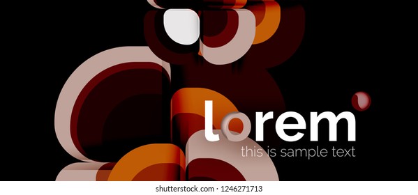 Fondo abstracto - composición geométrica de formas redondeadas multicolores. Plantilla de diseño abstracto de moda para presentación de negocios o tecnología o portada de folletos web, fondo de pantalla. Ilustración del vector