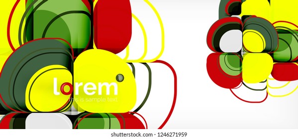 Abstract background - geometric multicolored round shapes composition. Trendy abstract layout template for business or technology presentation or web brochure cover, wallpaper. Vector illustration