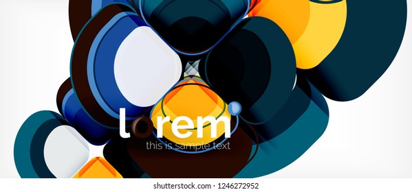 Abstract background - geometric multicolored round shapes composition. Trendy abstract layout template for business or technology presentation or web brochure cover, wallpaper. Vector illustration