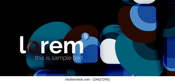 Abstract background - geometric multicolored round shapes composition. Trendy abstract layout template for business or technology presentation or web brochure cover, wallpaper. Vector illustration