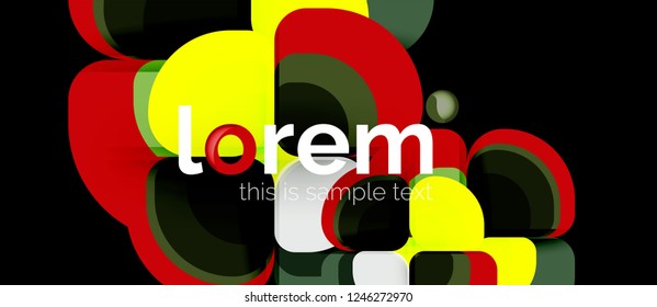 Abstract background - geometric multicolored round shapes composition. Trendy abstract layout template for business or technology presentation or web brochure cover, wallpaper. Vector illustration