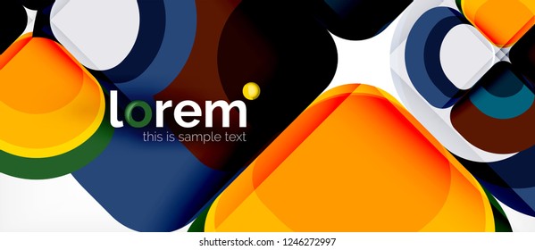 Abstract background - geometric multicolored round shapes composition. Trendy abstract layout template for business or technology presentation or web brochure cover, wallpaper. Vector illustration