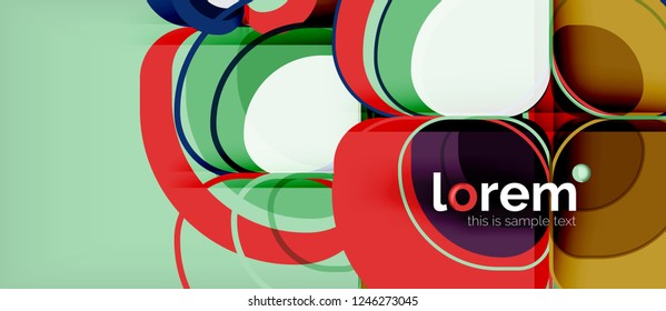 Abstract background - geometric multicolored round shapes composition. Trendy abstract layout template for business or technology presentation or web brochure cover, wallpaper. Vector illustration