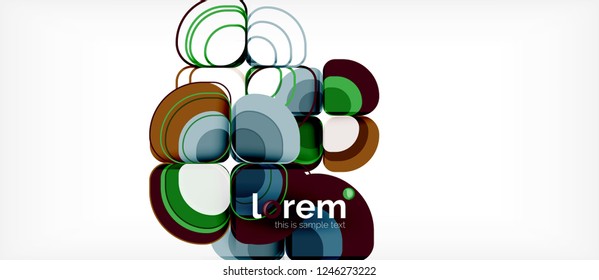 Abstract background - geometric multicolored round shapes composition. Trendy abstract layout template for business or technology presentation or web brochure cover, wallpaper. Vector illustration