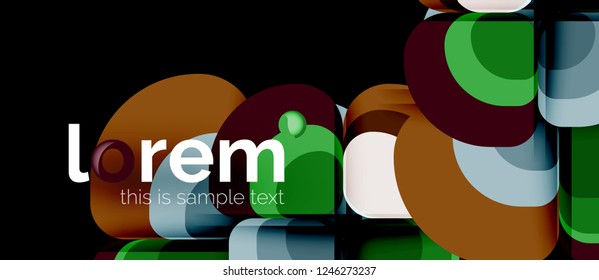 Abstract background - geometric multicolored round shapes composition. Trendy abstract layout template for business or technology presentation or web brochure cover, wallpaper. Vector illustration