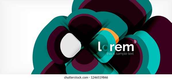Abstract background - geometric multicolored round shapes composition. Trendy abstract layout template for business or technology presentation or web brochure cover, wallpaper. Vector illustration