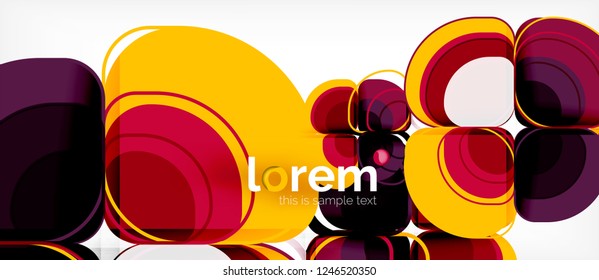 Abstract background - geometric multicolored round shapes composition. Trendy abstract layout template for business or technology presentation or web brochure cover, wallpaper. Vector illustration