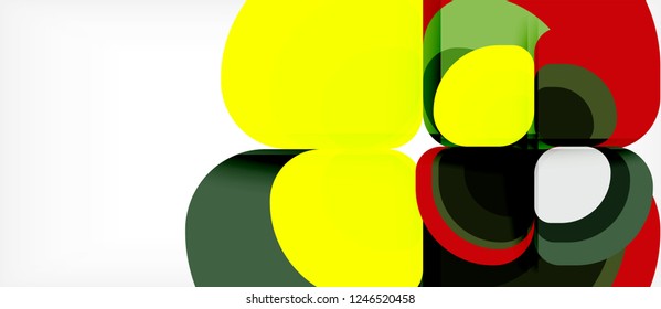 Abstract background - geometric multicolored round shapes composition. Trendy abstract layout template for business or technology presentation or web brochure cover, wallpaper. Vector illustration
