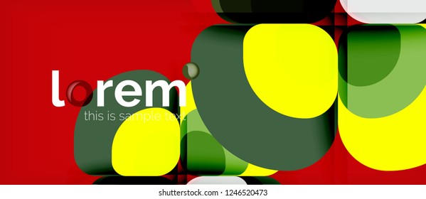 Abstract background - geometric multicolored round shapes composition. Trendy abstract layout template for business or technology presentation or web brochure cover, wallpaper. Vector illustration