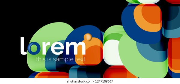 Abstract background - geometric multicolored round shapes composition. Trendy abstract layout template for business or technology presentation or web brochure cover, wallpaper. Vector illustration