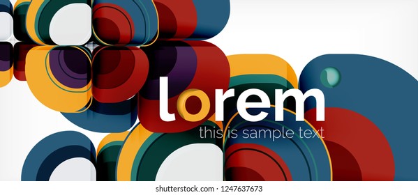 Abstract background - geometric multicolored round shapes composition. Trendy abstract layout template for business or technology presentation or web brochure cover, wallpaper. Vector illustration