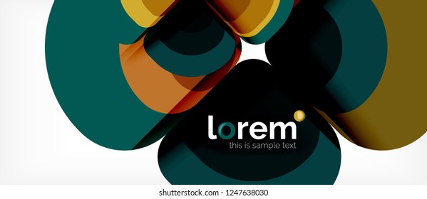 Abstract background - geometric multicolored round shapes composition. Trendy abstract layout template for business or technology presentation or web brochure cover, wallpaper. Vector illustration