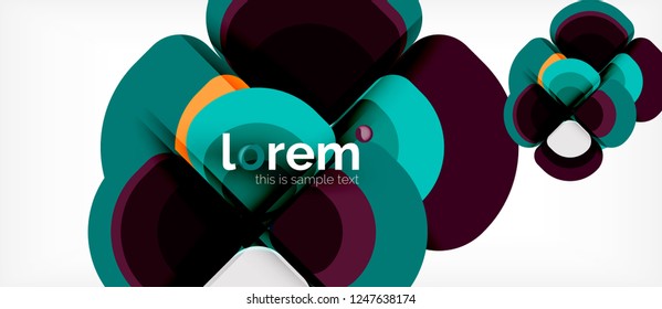 Abstract background - geometric multicolored round shapes composition. Trendy abstract layout template for business or technology presentation or web brochure cover, wallpaper. Vector illustration